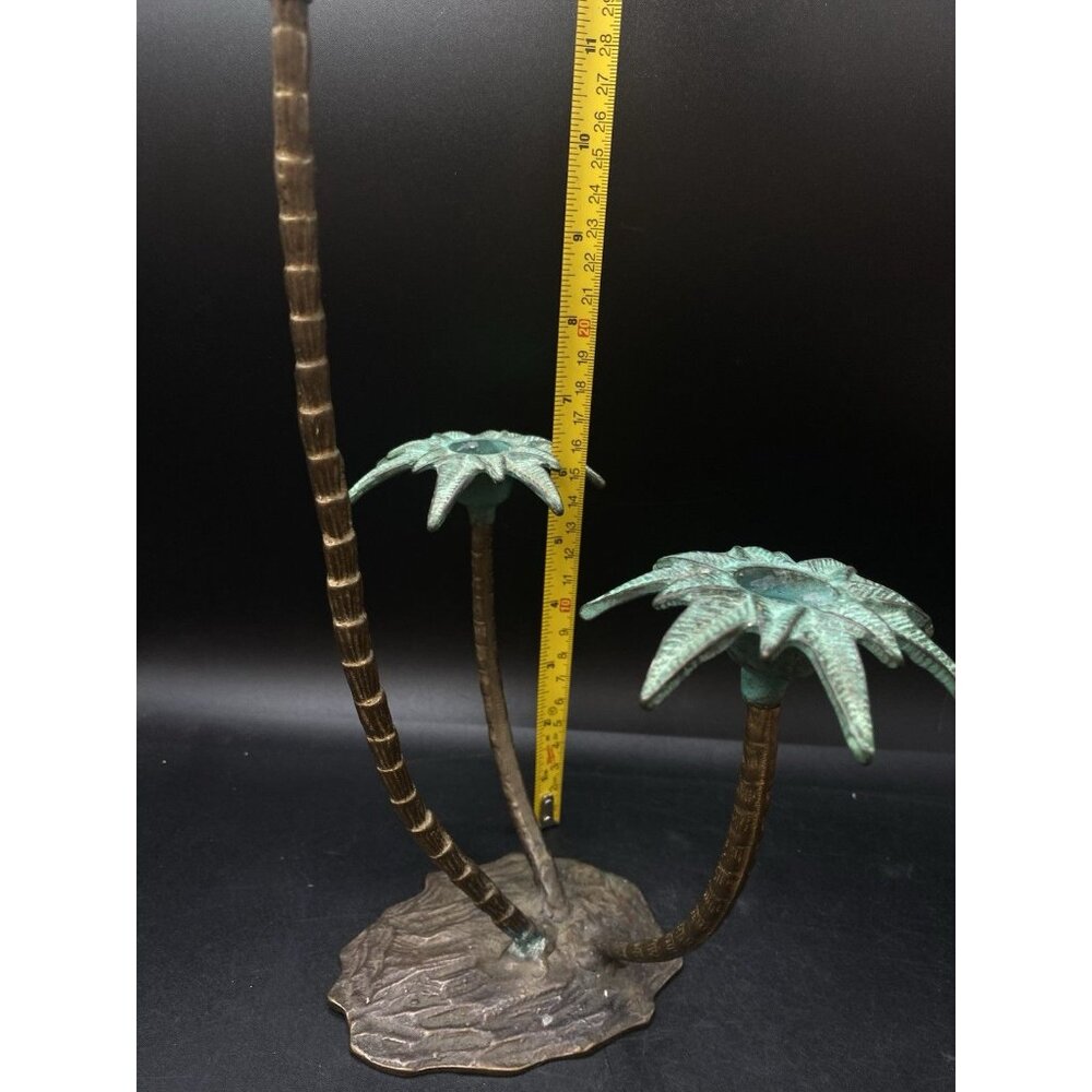 SPI Palm Tree Metal Wall Taper Candle Holders Holds 3 Candles 11 3/4” - Picture 3 of 12
